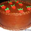 Chocolate Frosting with Strawberries Icing Decorations Cake